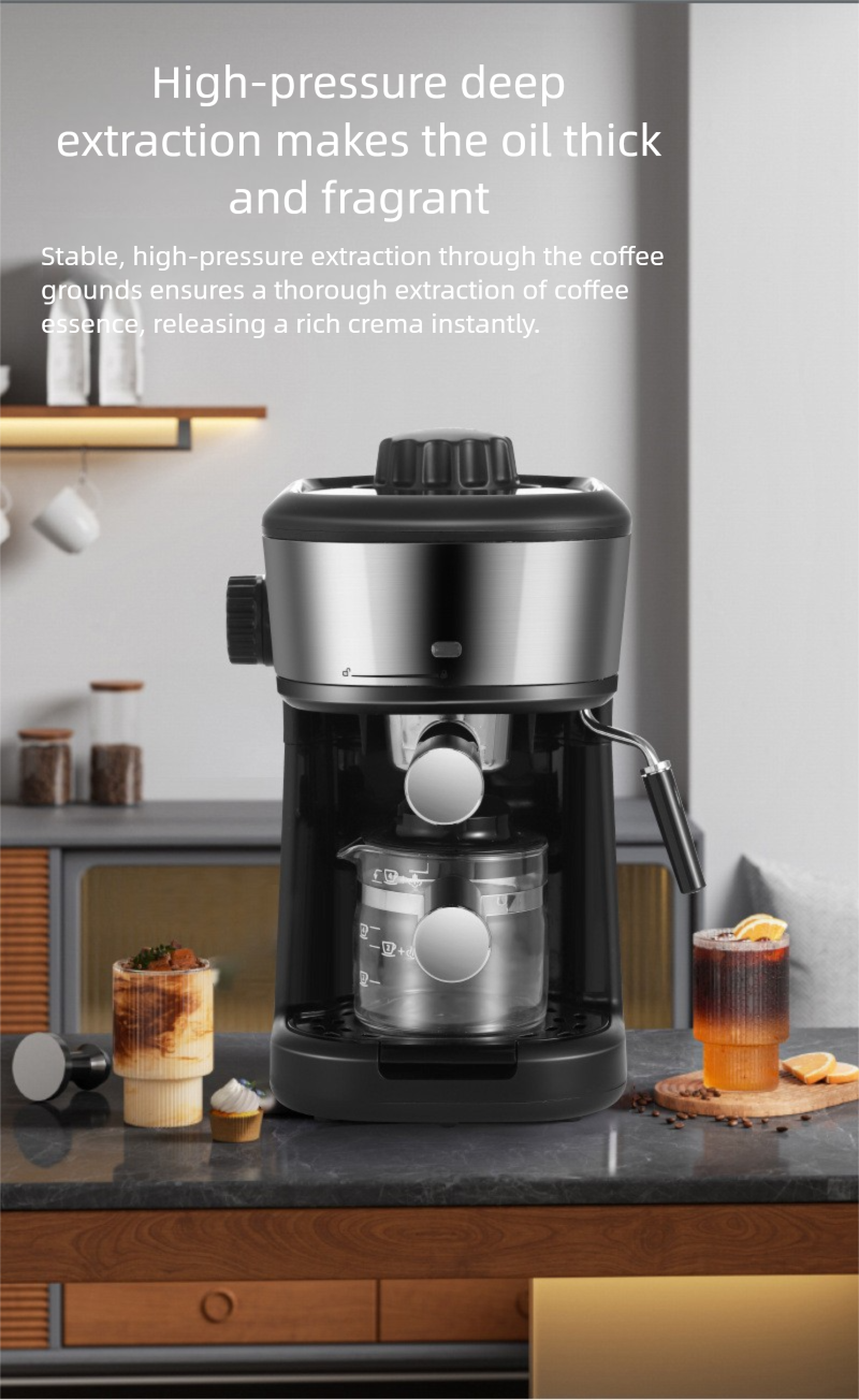 Macchina per caffè espresso classica italiana transfrontaliera, piccola macchina per caffè semiautomatica ad alta pressione per uso domestico_voghion.com