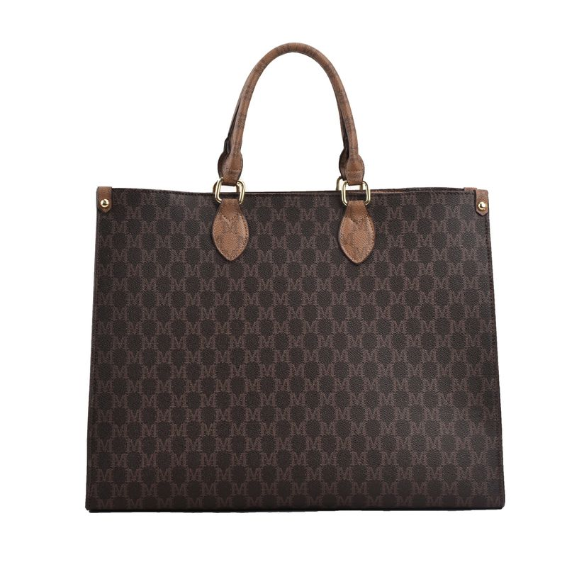 Neue Kapazität, Damen, Retro, eine Schulter, große Tasche, bedruckte Trage, Pendler-Hand, braune_voghion.com