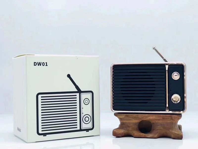 DW01 Retro Bluetooth-høyttaler Nostalgisk Mini Liten Audio TV Bærbare Gaver Mobil Subwoofer_voghion.com