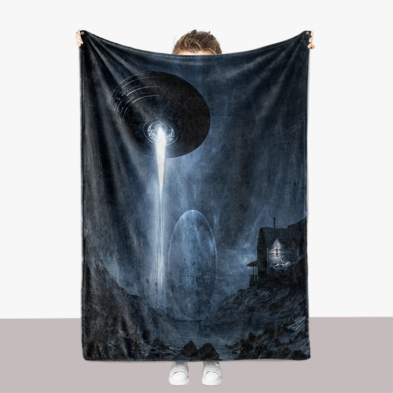 Verdickte Flanell-Decke mit 3D-Druck aus der Weltraumserie_voghion.com