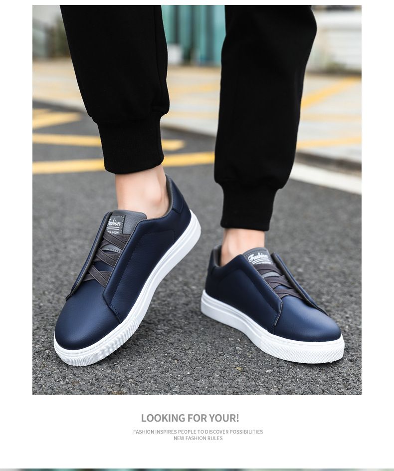 Scarpe da uomo, scarpe da skateboard basse, alla moda, tinta unita, comode, antiscivolo e resistenti, per attività all'aperto._voghion.com