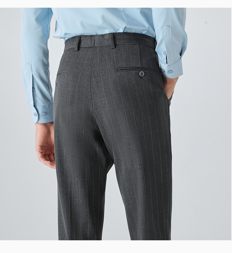 Men's Slim Fit Suit Set With Stripes - Formal Business Blazer & Pants For Wedding, Office & Special Occasions (Black, Gray, 7XL Sizes Available)_voghion.com