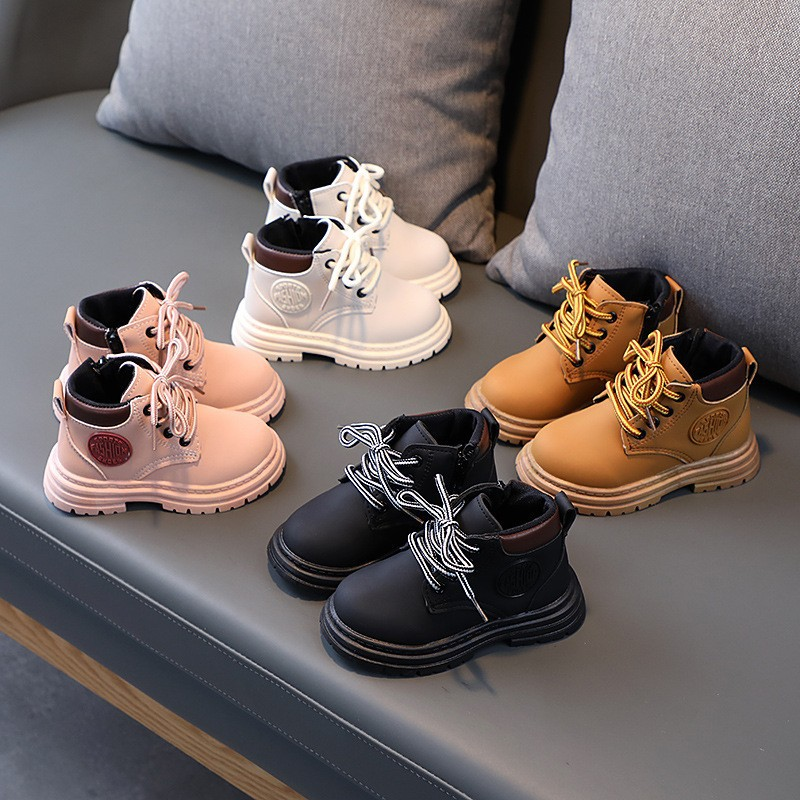 Höst och vinter Nya barnskor Små och medelstora barns mjuka sula Martin Boots Enkelstövlar för pojkar och_voghion.com