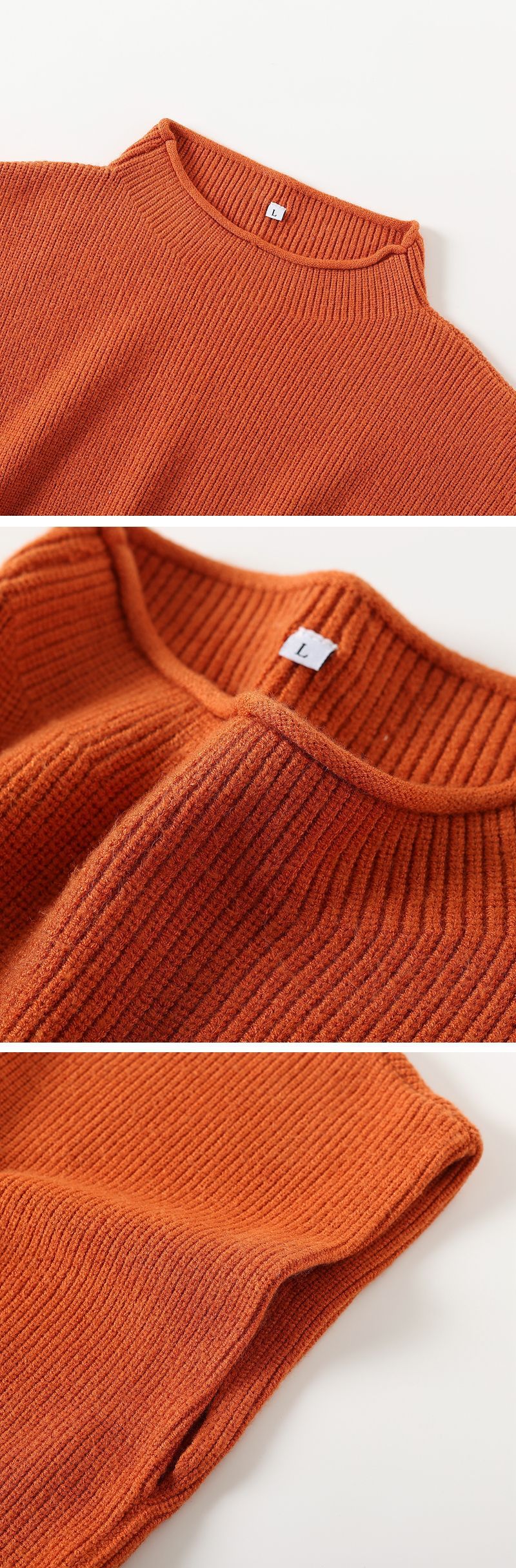Damenbekleidung, ärmelloser Pullover mit hohem Halsausschnitt, Strickoberteil – Herbst/Winter, einfarbig, lockere Passform, lässige Pulloverweste_voghion.com