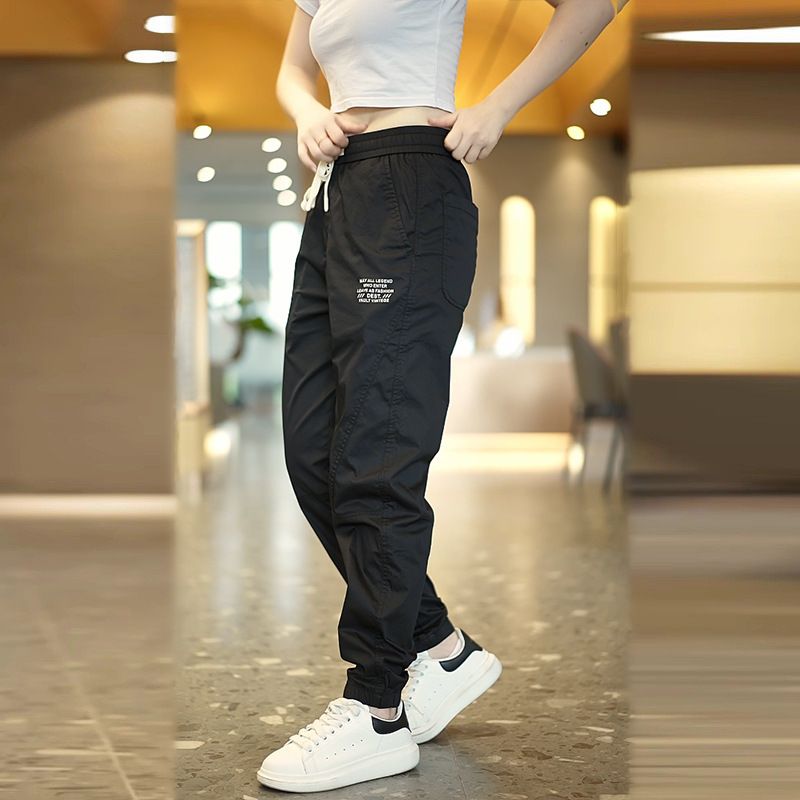 Men's Workwear Ice Silk Casual Pants - Summer Lightweight Quick-Dry Slim Fit Joggers With Drawstring Waist & Cargo Pockets_voghion.com