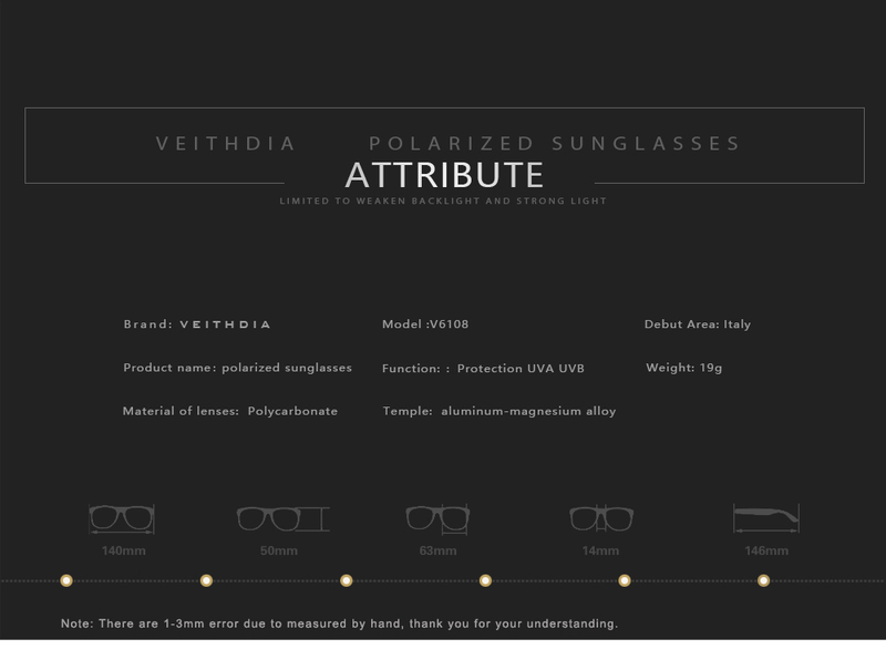 VEITHDIA high-definition polarized color changing sunglasses for men's aluminum driving Sunglasses_voghion.com