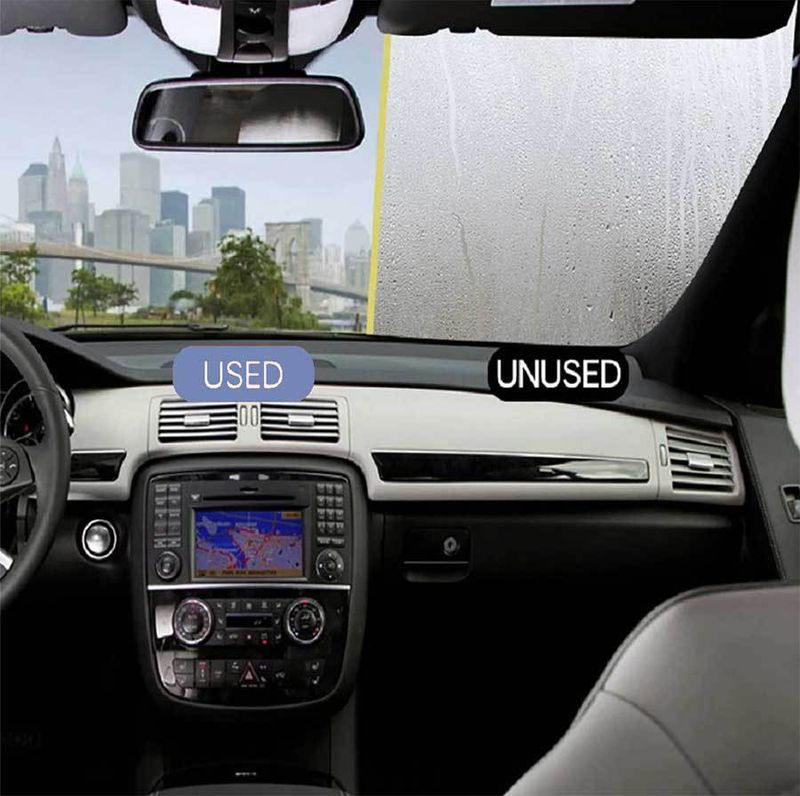 Ryekew Car Front Windshield Window Glass Rearview Mirror Glasses Rainproof Anti-Fog Agent_voghion.com