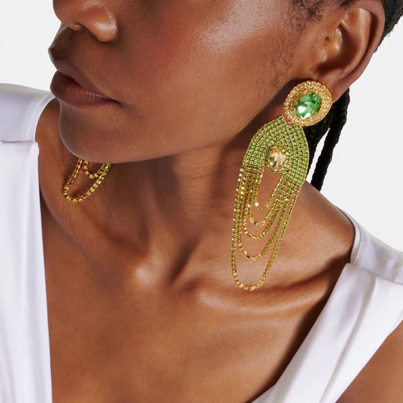 Orecchini con nappe lunghe e fermagli per orecchini con strass alla moda, accessori di alta gamma_voghion.com