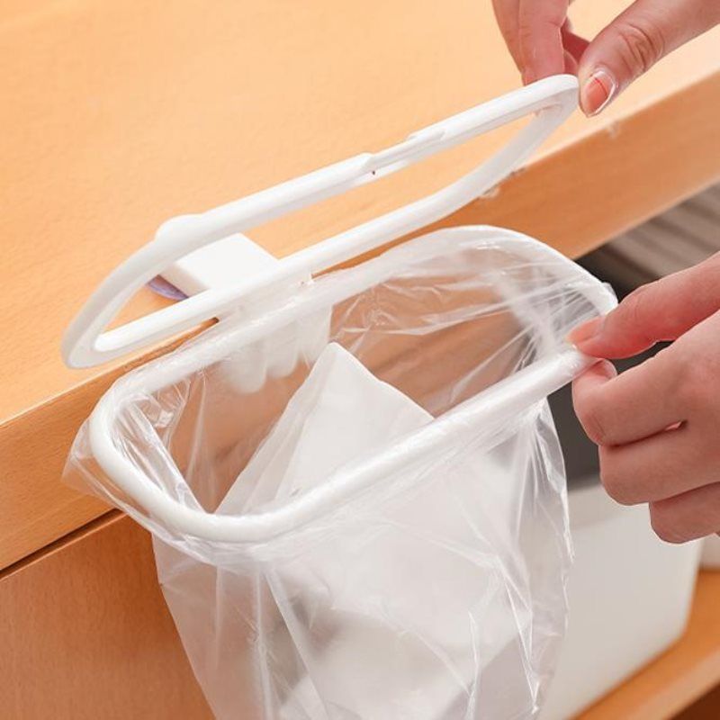 Supporto per sacco della spazzatura senza fori con anello di pressione, supporto per cucina con ventosa, supporto per anello portasciugamani multifunzionale_voghion.com