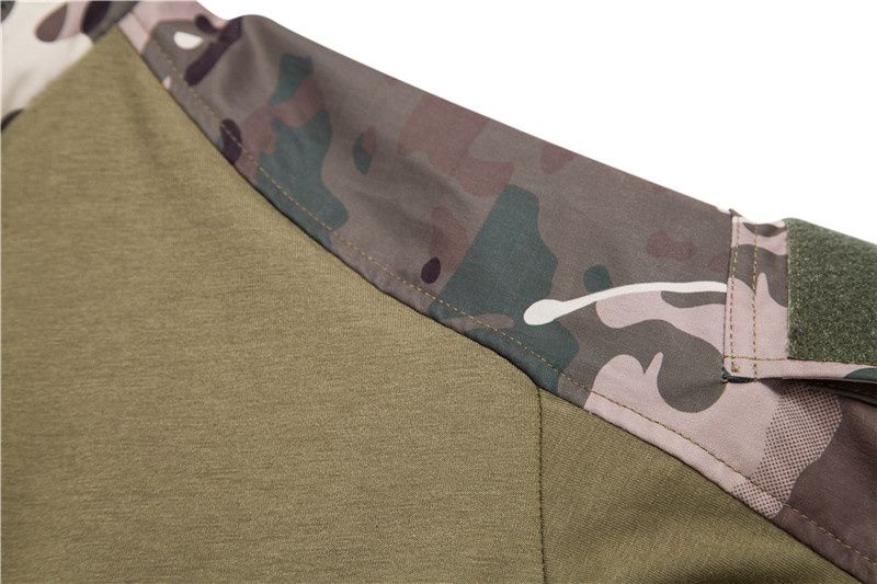 Vêtements pour hommes T-shirt à manches longues, uniforme de travail des forces spéciales pour hommes, uniforme de camouflage d'entraînement, T-shirt à capuche extensible et respirant pour hommes_voghion.com