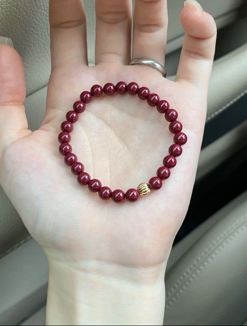 Braccialetto in cinabro ad alto contenuto, pietra grezza, minerale grezzo, sabbia dorata viola, braccialetto portafortuna, braccialetto regalo personalizzato semplice e di alta qualità._voghion.com
