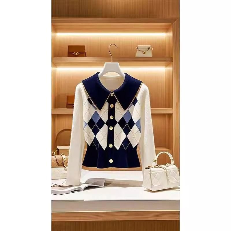 Dameskleding Herfst- en wintermode voor straatsterrenoutfits voor vrouwen, nieuwe high-end diamanten trui, strakke rok, tweedelig pak_voghion.com
