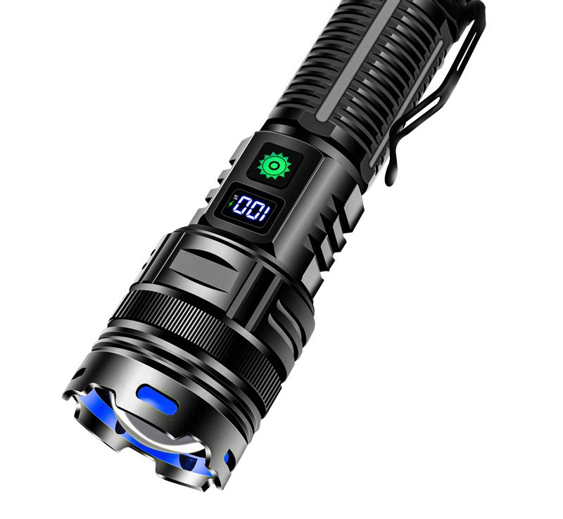 Cross-Border Neuer tragbarer LED-Stiftclip mit hoher Helligkeit, Multifunktions-Außenfunktion, Schnellladefunktion und digitalem Notfalldisplay_voghion.com