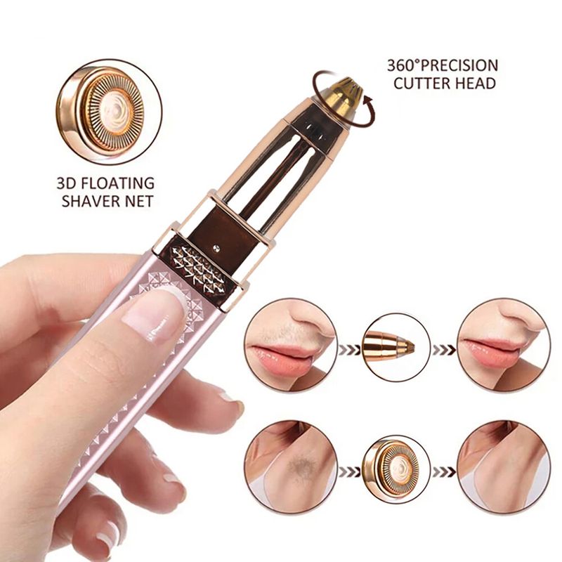USB Rechargeable Painless Electric Eyebrow Trimmer Remover Epilator Trimmer UK_voghion.com
