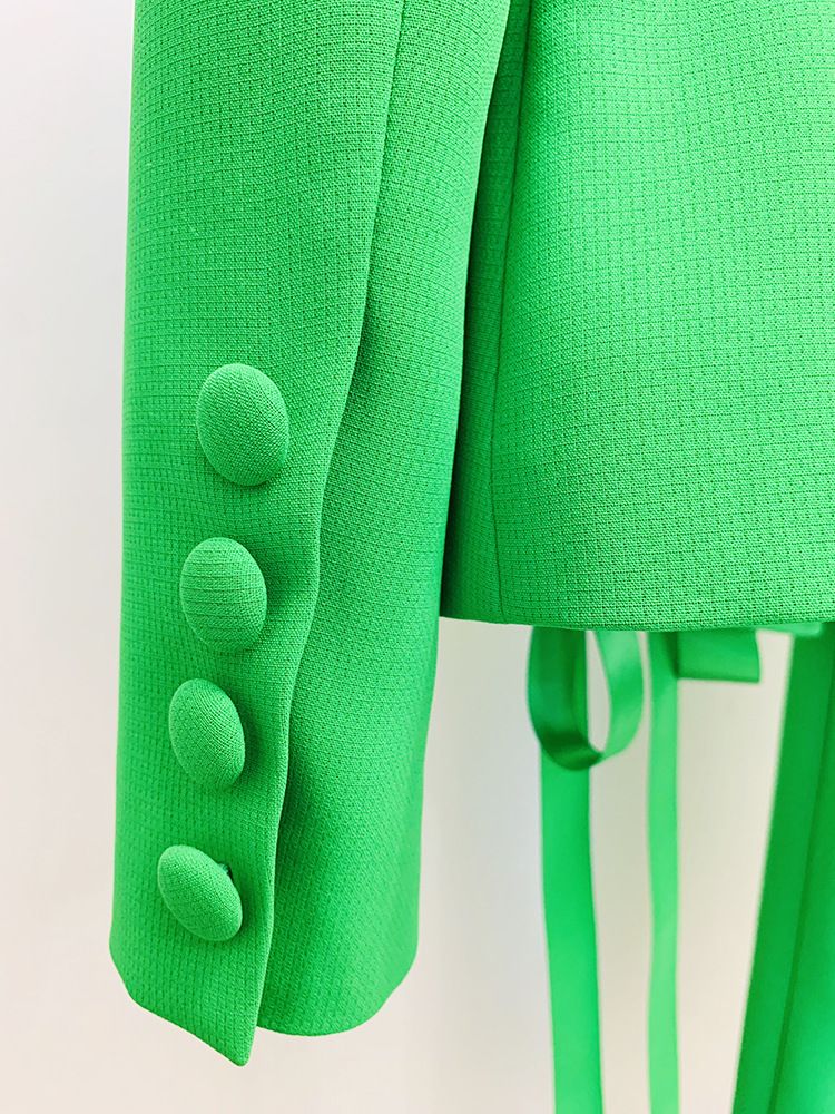 GraceChic In Stock 2025 Early Spring Series New European And American Celebrity Fashion Ribbon Tie Blazer Wide-Leg Pants Set_voghion.com