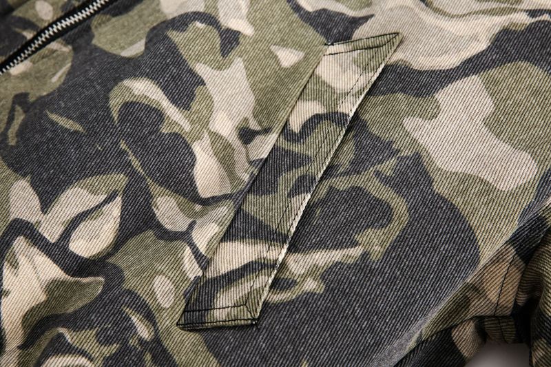 Abbigliamento maschile Real Shot Giacca in cotone con collo in pelliccia mimetica di alta qualità_voghion.com