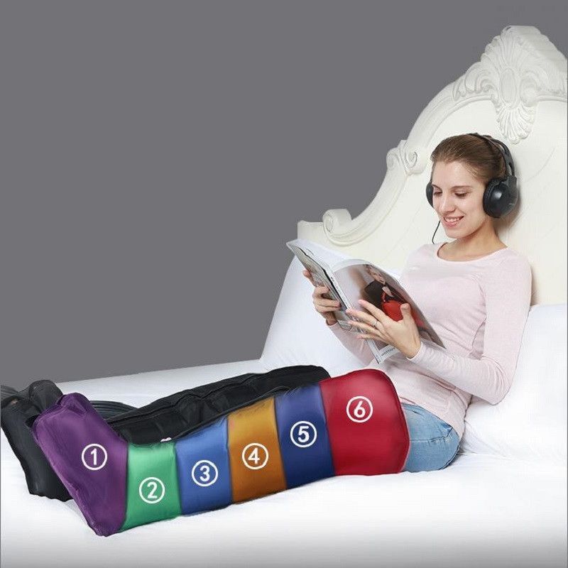 Pressoterapia Air Compression Gambe Massaggiatore Recupero Stivali Drenaggio Linfatico hine Rilassamento Muscolare Fisioterapia 6 camere_voghion.com