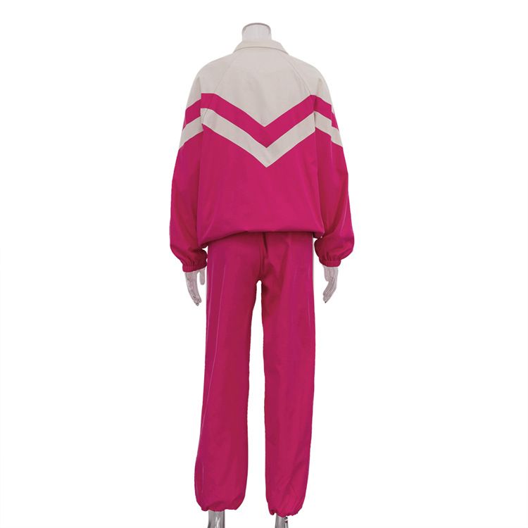 Tuta sportiva streetwear color-block – Set giacca oversize con zip e pantaloni jogger (S-L)_voghion.com