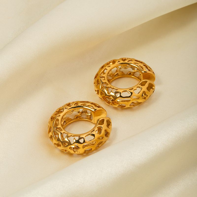 INS Nuovo Oro Cavo C-shaped Ear Clip Orecchini Acciaio Inossidabile Gioielli Moda Personalizzato Regalo Donna_voghion.com