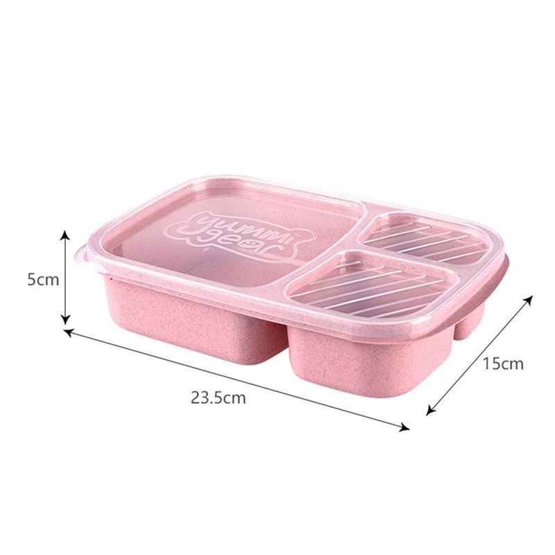 3Pcs Separate Lunch Box 3 Layers For Fruit Food Microwave Leakproof Food Container Kitchen_voghion.com