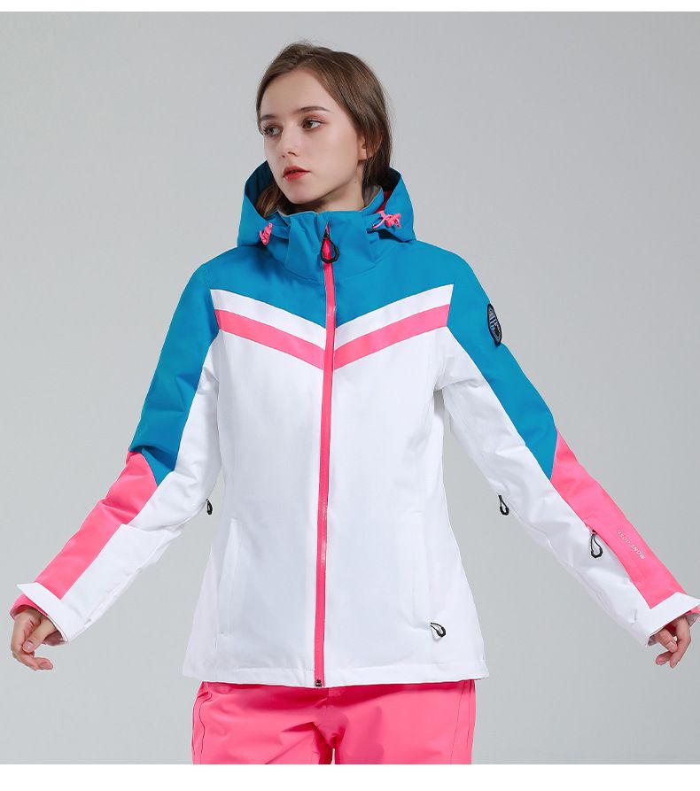 New Fashion Color Matching Outdoor Top Snow Jacket_voghion.com