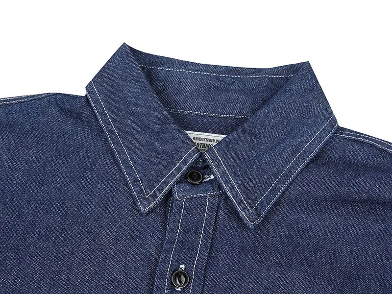 İlkbahar Sonbahar Kargo Gömlek Erkekler Uzun Kollu Çizgili Batı denim gömlek Safari Tarzı Askeri Erkek Gömlek Çok cepler Erkekler Tops_voghion.com