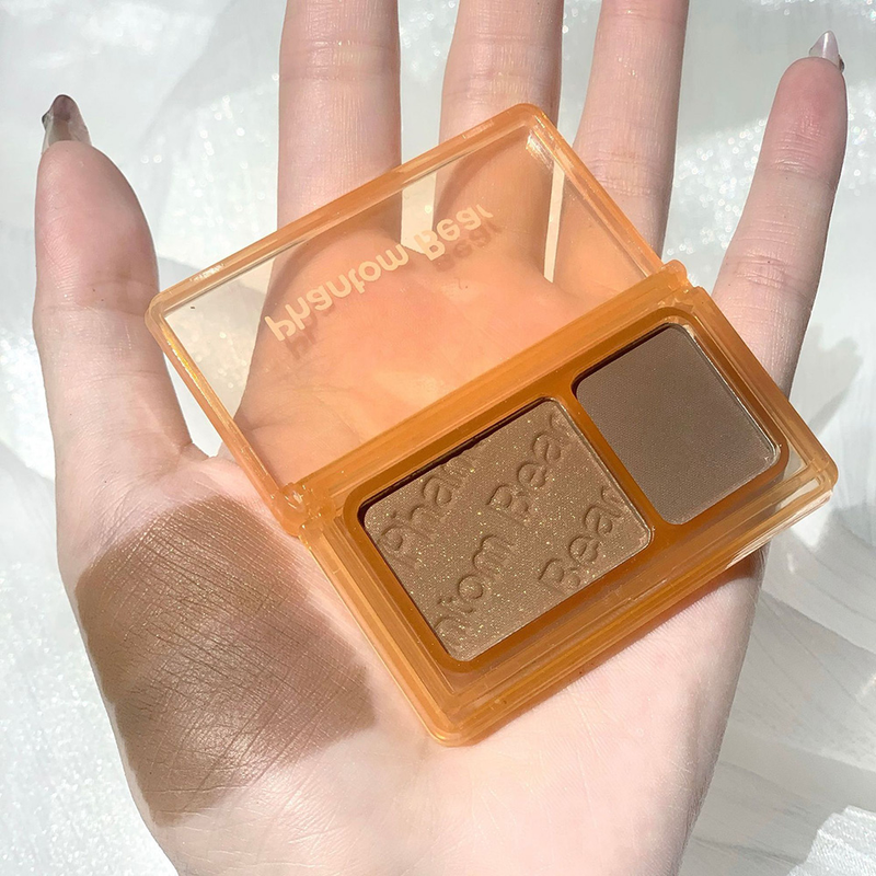 Ombretto Neon Nude Palette Ombretto bicolore perlescente Shimmer Glitter Green Earth Color Eye Shadow_voghion.com