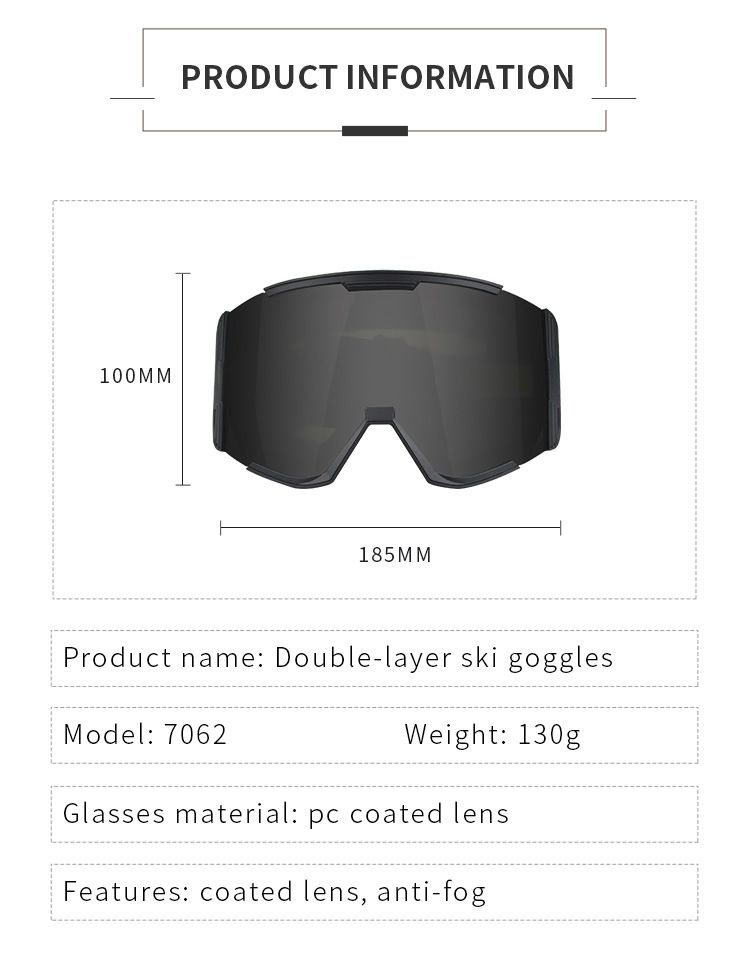 Suministros de esquí: Gafas de esquí, gafas de esquí para exteriores de alta definición, coloridas, resistentes al viento y a los rayos UV._voghion.com