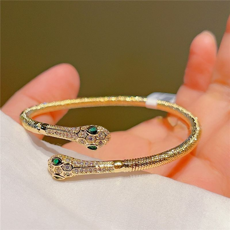 Opening Adjustable Snake Sweet And Exquisite Sparkg Super Flash Accessory Bracelet J292_voghion.com