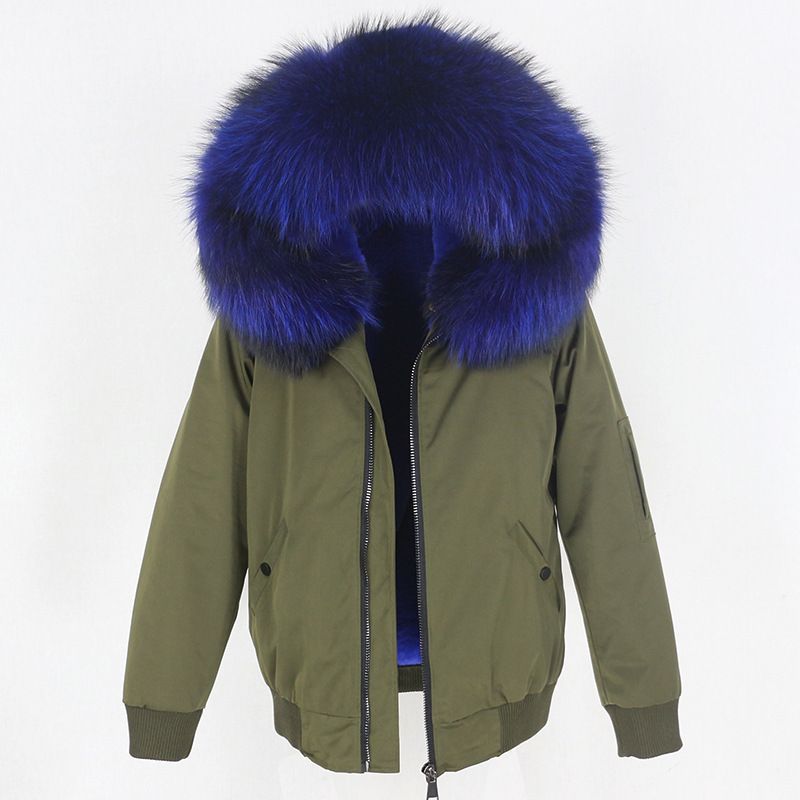 Abbigliamento donna nuovo parka con fodera in pelliccia artificiale ispessita, giacca con collo in pelliccia di volpe vera staccabile, cappotto di pelliccia_voghion.com