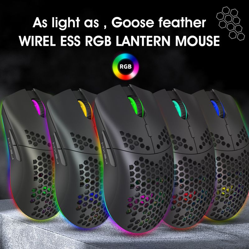 Hole RGB Glow Macro Programiranje Igralna miška 6-tipka za izklop luči Različne žične miške_voghion.com