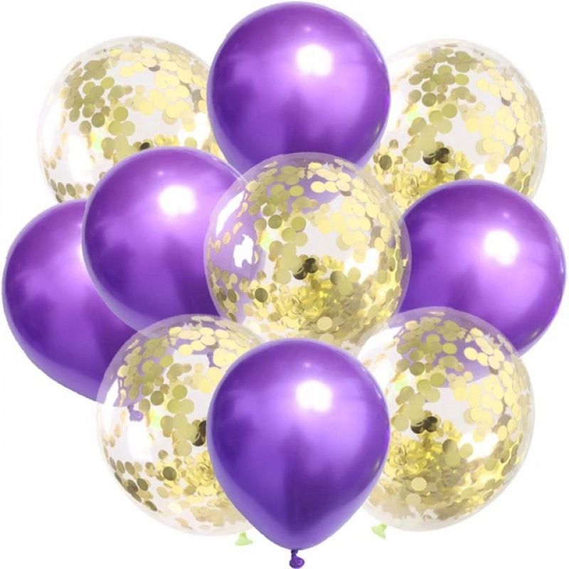 10 buc baloane îngroșate cu paiete metalice din latex de 12 inch, confetti, decorațiuni pentru petreceri de ziua de naștere_voghion.com