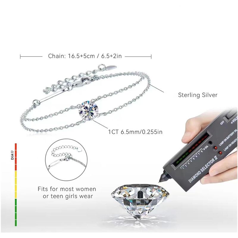 Bracciale versatile di lusso leggero con moissanite a quattro punte, molto venduto_voghion.com