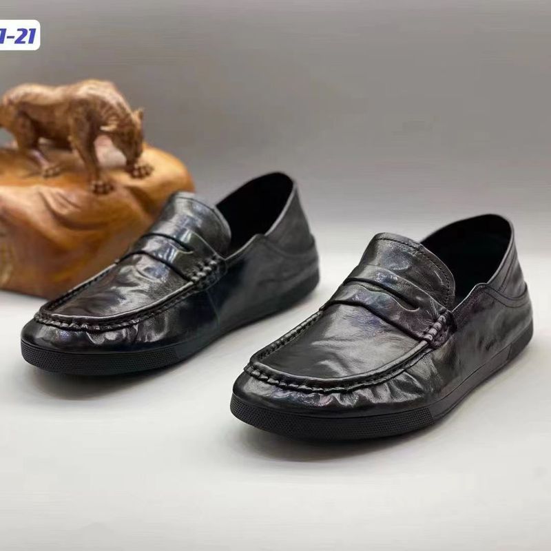 Mocassini casual traspiranti in vera pelle stile coreano, adatti a tutte le stagioni, primavera 2025, slip-on, versatili, bassi, da uomo._voghion.com