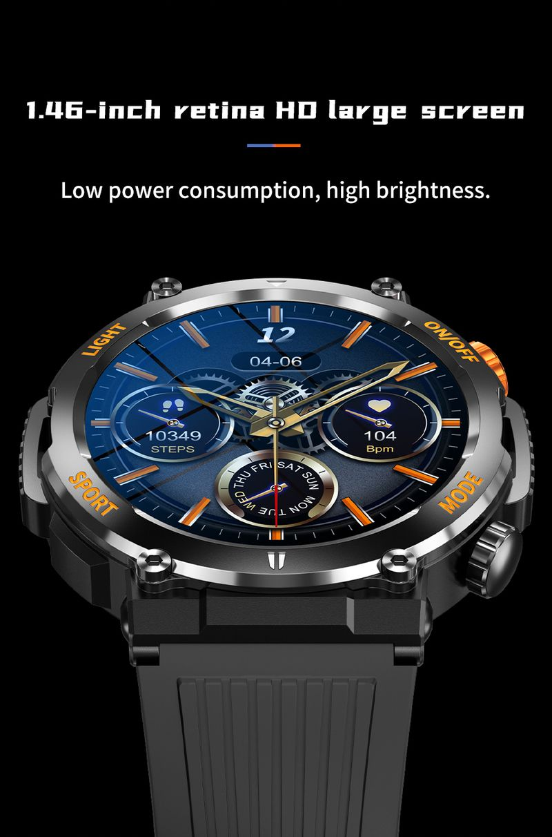 Reloj inteligente Aolon HT17 de 1,46 pulgadas con pantalla completa, llamadas Bluetooth, monitor de ritmo cardíaco y sueño, varios modelos deportivos._voghion.com