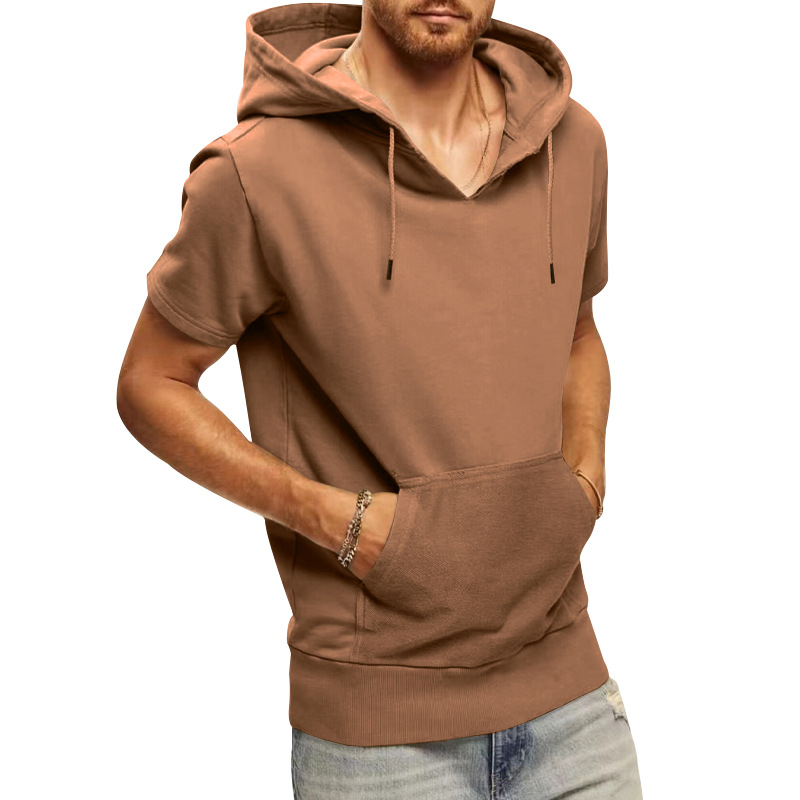 2023 New Large Sport Casual Sleeveless Men's Hooded Vest Loose Short Sleeve Sweetheart_voghion.com