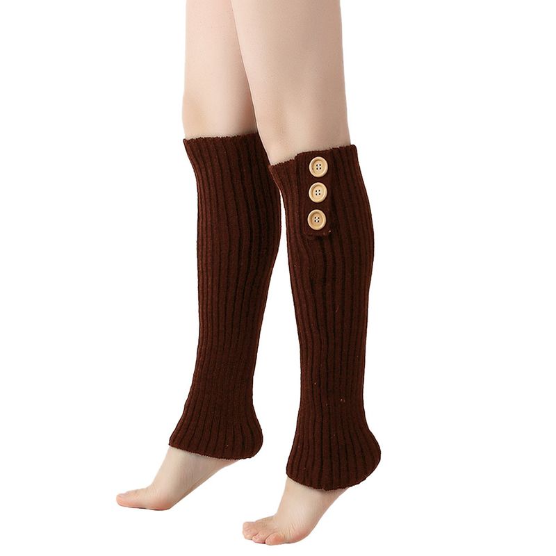 Scaldamuscoli unisex lavorati a maglia, scaldamuscoli da donna, calzini con bottoni, scaldapiedi caldi, scaldastivali Scaldamuscoli lavorati a maglia_voghion.com