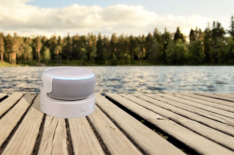 Bärbart uppladdningsbart Alexa Smart Speaker Stand för Echo Dot 3rd 5200mAh/10400mAh batteribas_voghion.com