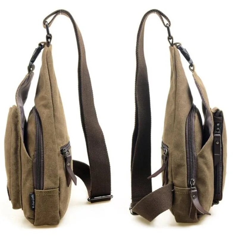 2023 Brand New Men Vintage Canvas Leather Satchel Sling Chest Pack Multifunctional Outdoor Small Shoulder Bag_voghion.com