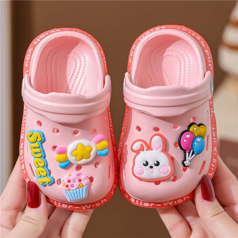 Sommer Kinder Sandalen Loch Kinderschuhe Hausschuhe Weiche Anti-Rutsch Cartoon DIY Design Loch Babyschuhe Sandstrand für Jungen Mädchen_voghion.com