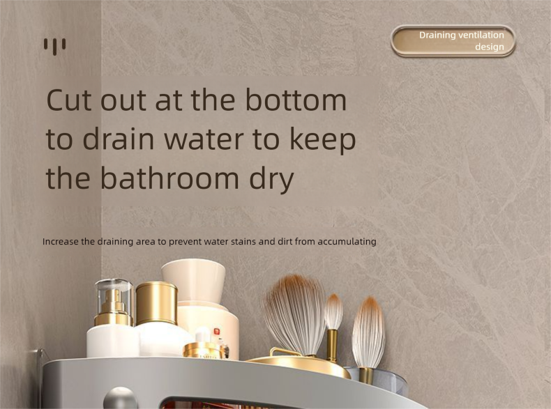 SOWE - Estante de almacenamiento de pared triangular de plástico sin taladro para lavabo comercial, organizador de baño y cocina_voghion.com