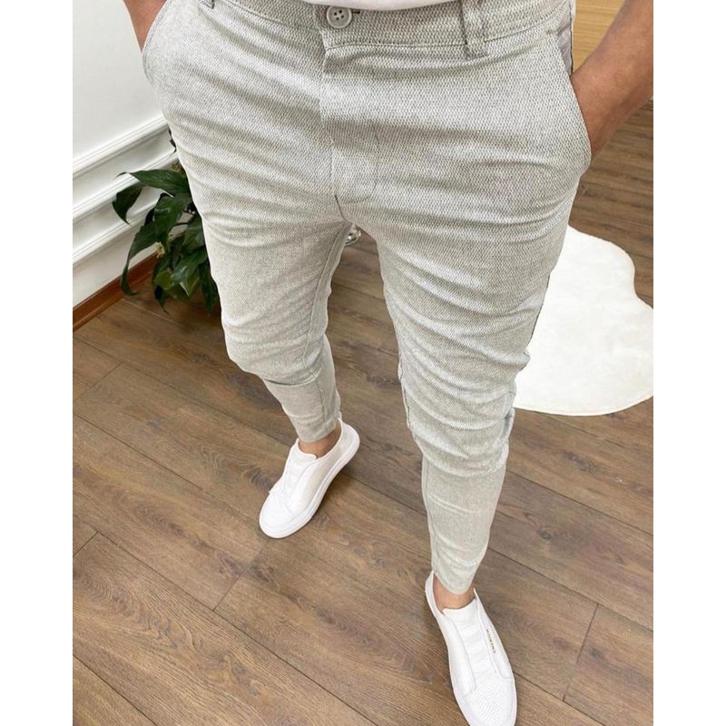 Men's Clothing High Elastic Four Season Texture Button Casual Pants Pants_voghion.com