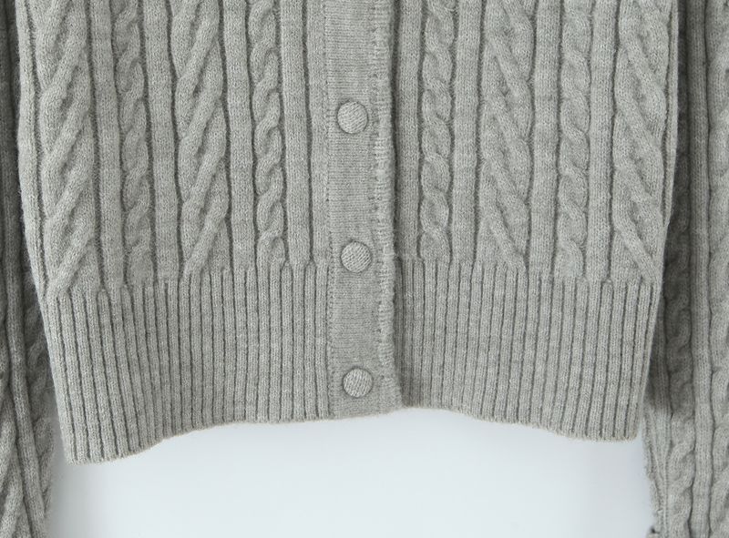 Autumn Knit Set - Slim Fit Single-Breasted Cable Cardigan + High-Waisted Pleated A-Line Skirt (S/M, 2 Color Combos)_voghion.com