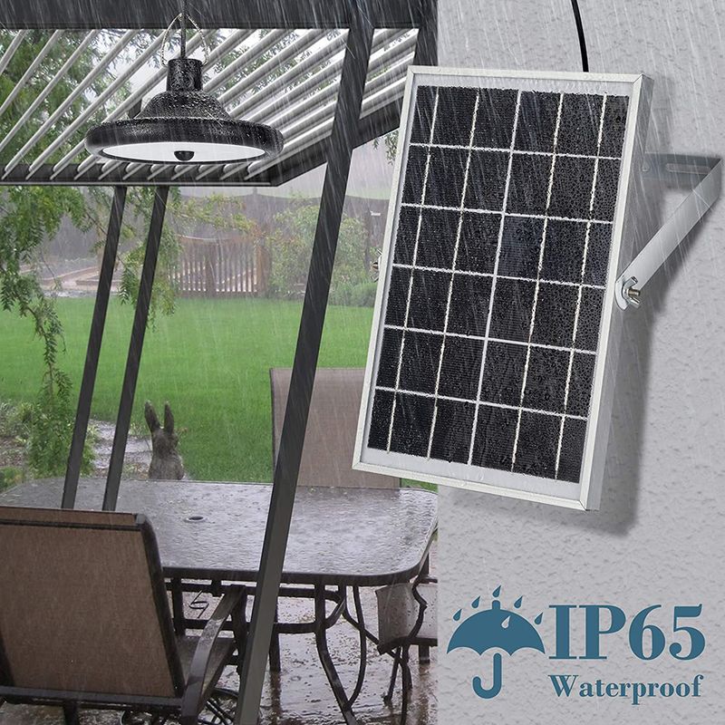 Lampada solare a sospensione a doppia testa, impermeabile, ad alta capacità, per esterni/interni, adatta per cortili, garage, ecc._voghion.com