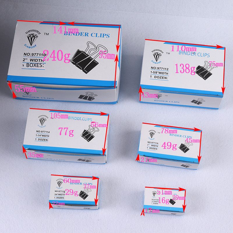 Factory direct sale Black long tail clip metal bill clip multi-specification black dovetail clip office binding clip stationery_voghion.com