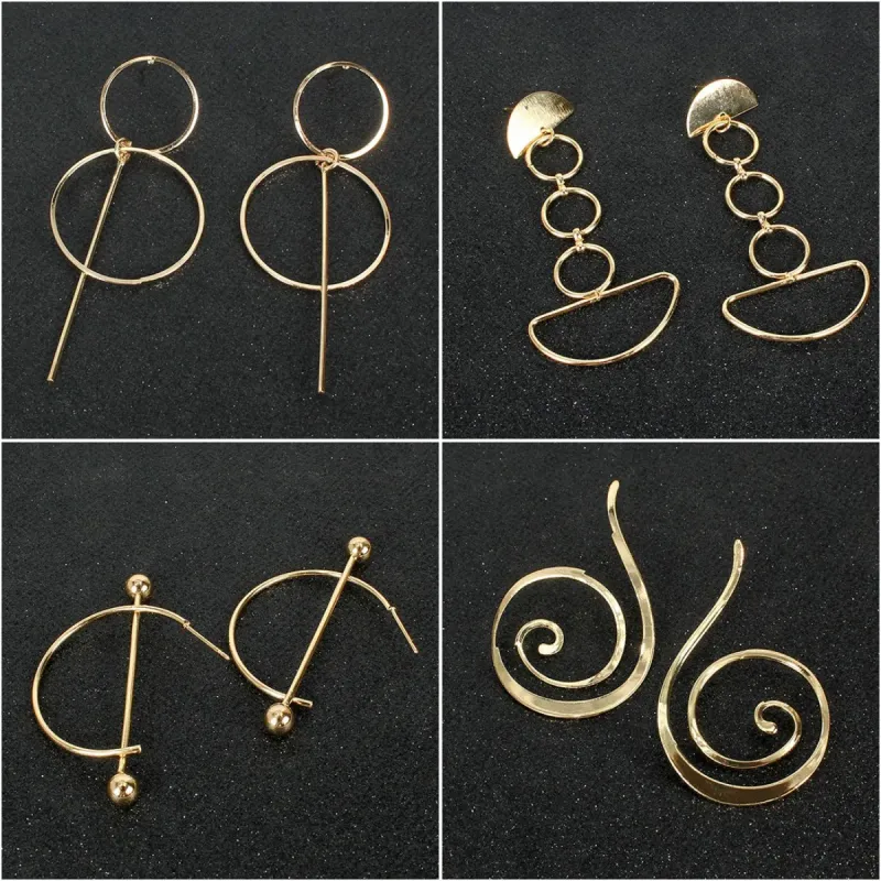 Trendige runde, geometrische C-förmige Ohrringe aus europäischer und amerikanischer Legierung, geeignet für Pendler und unterstreichen den individuellen Stil._voghion.com