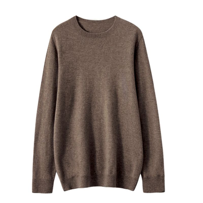 Men's 100% Wool Sweater V-Neck Comfortable Business Casual Pullover Knitwear Soft Breathable Loose Fit Winter Warm Tops_voghion.com