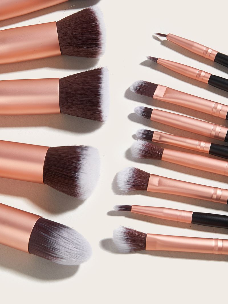 14 pcs black makeup brush set, high quality, five big and five small including foundation brush, double-ended brush FINDCOLOR_voghion.com