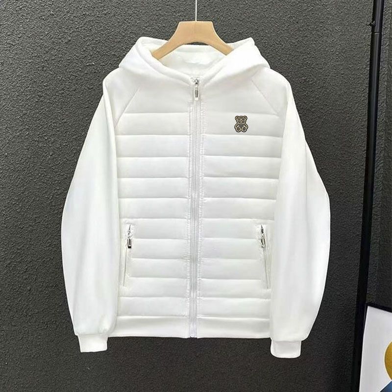 Embroidery Bear Hooded Jacket - Thick Cotton Down Coat For Men, Warm Winter & Autumn Outerwear With Detachable Hood_voghion.com