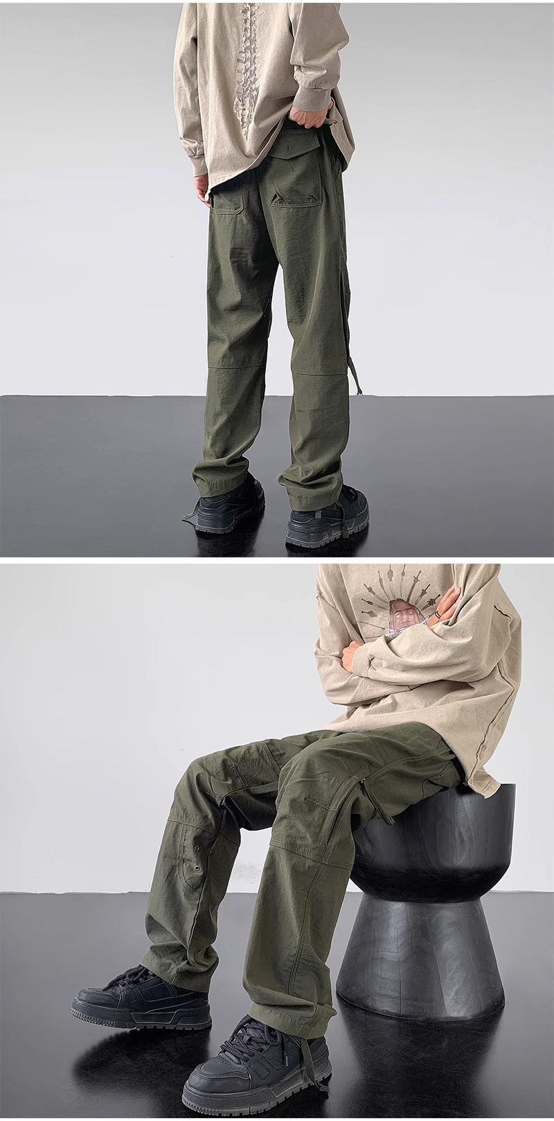 Herrenbekleidung Funktionelle Fallschirmjäger-Angriffshose Herren Frühling und Sommer Wasserdichter Outdoor-Schnelltrocknungsoverall Mit Seitlichem Reißverschluss Bergsteigerhose_voghion.com